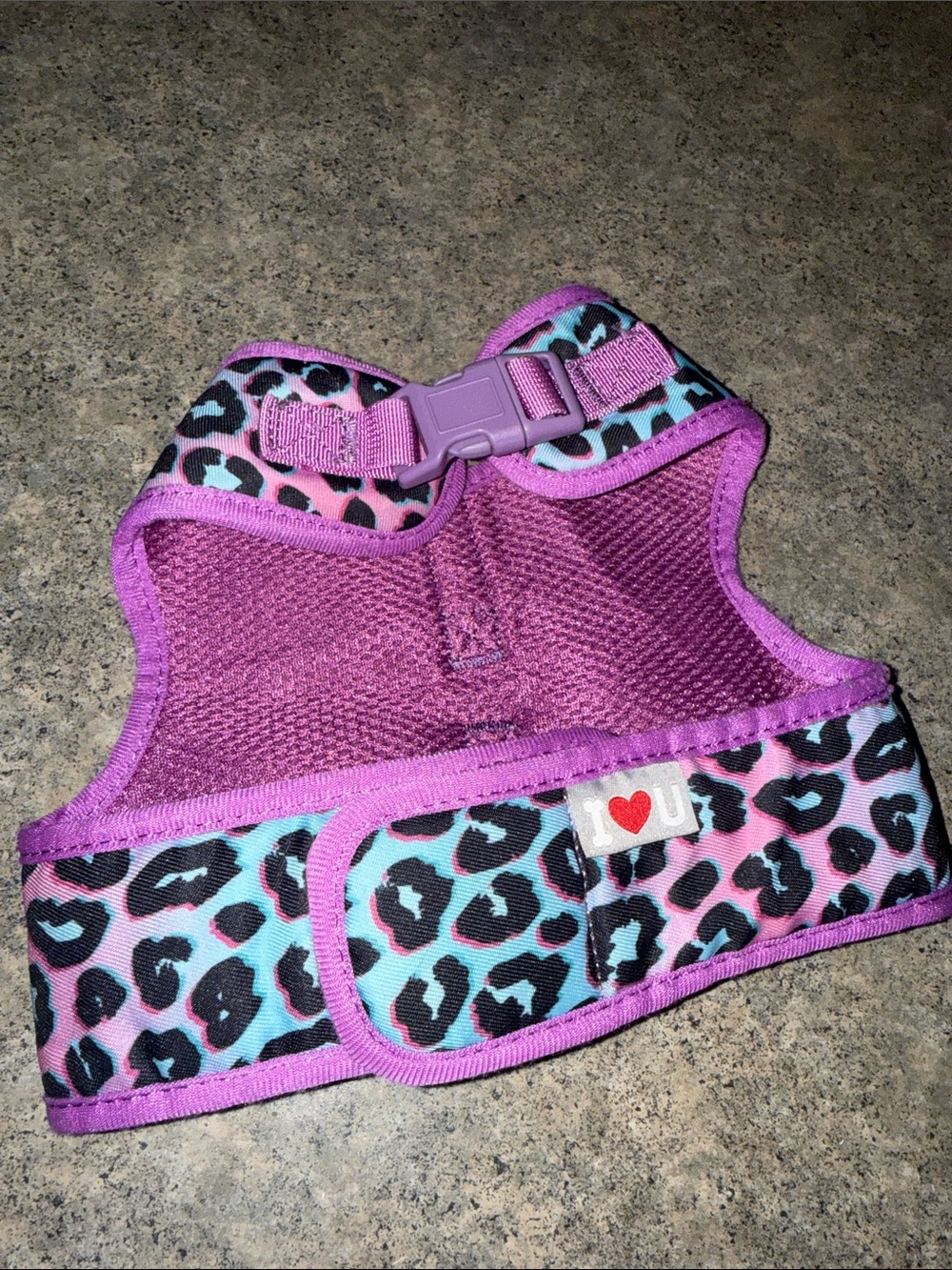 Purple & Teal Leopard Print Pet Harness